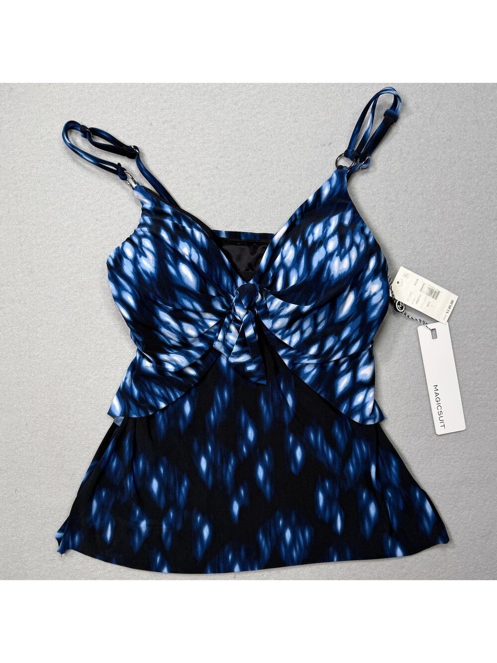 Magicsuit Women's Indio Akikio Printed Tankini Top Blue Black 8 $140